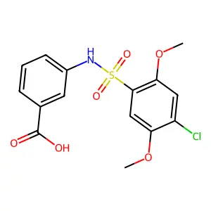 3-{[(4-Chloro-2,5-dimethoxyphenyl)sulfonyl]amino}benzoic acid structure