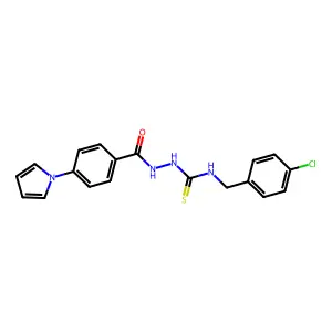 1-[(4-Chlorophenyl)methyl]-3-[(4-pyrrol-1-ylbenzoyl)amino]thiourea structure