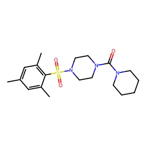 1-(Mesitylsulfonyl)-4-(1-piperidinylcarbonyl)piperazine structure