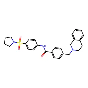 4-(3,4-dihydro-1H-isoquinolin-2-ylmethyl)-N-(4-pyrrolidin-1-ylsulfonylphenyl)benzamide structure