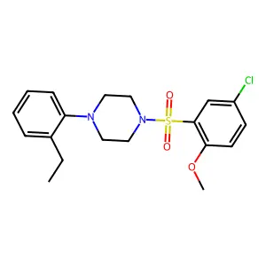 1-(5-Chloro-2-methoxybenzenesulfonyl)-4-(2-ethylphenyl)piperazine structure