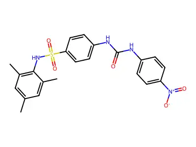 1-(4-Nitrophenyl)-3-[4-[(2,4,6-trimethylphenyl)sulfamoyl]phenyl]urea structure