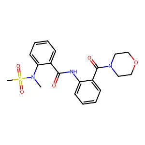 2-[methyl(methylsulfonyl)amino]-N-[2-(morpholine-4-carbonyl)phenyl]benzamide structure
