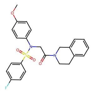 N-[2-(3,4-dihydro-1H-isoquinolin-2-yl)-2-oxoethyl]-4-fluoro-N-(4-methoxyphenyl)benzenesulfonamide structure