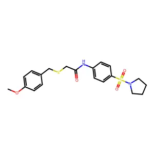 2-[(4-methoxyphenyl)methylsulfanyl]-N-(4-pyrrolidin-1-ylsulfonylphenyl)acetamide structure