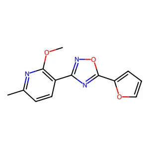 5-(Furan-2-yl)-3-(2-methoxy-6-methylpyridin-3-yl)-1,2,4-oxadiazole structure