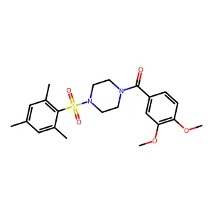 (3,4-Dimethoxyphenyl)(4-(mesitylsulfonyl)piperazin-1-yl)methanone structure
