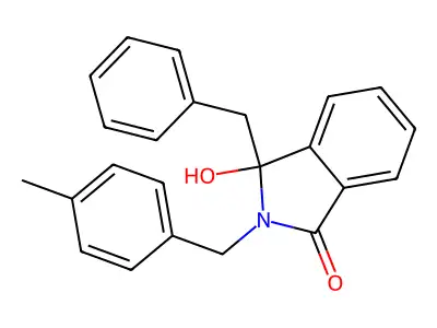 3-benzyl-3-hydroxy-2-(4-methylbenzyl)-2,3-dihydro-1H-isoindol-1-one structure
