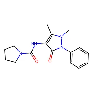 N-(1,5-dimethyl-3-oxo-2-phenylpyrazol-4-yl)pyrrolidine-1-carboxamide structure
