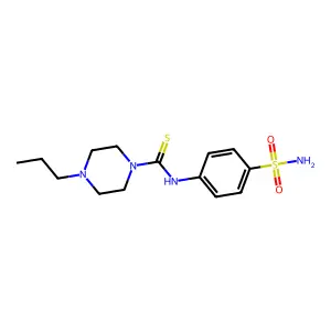 4-propyl-N-(4-sulfamoylphenyl)piperazine-1-carbothioamide structure