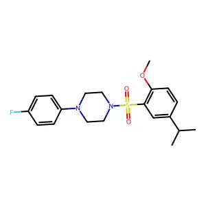 4-(4-Fluorophenyl)-1-{[2-methoxy-5-(methylethyl)phenyl]sulfonyl}piperazine structure
