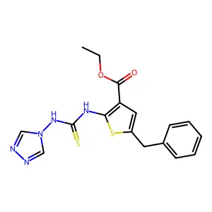 ethyl 2-(3-(4H-1,2,4-triazol-4-yl)thioureido)-5-benzylthiophene-3-carboxylate structure