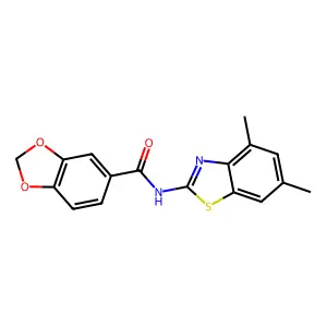 N-(4,6-dimethyl-1,3-benzothiazol-2-yl)-1,3-benzodioxole-5-carboxamide structure