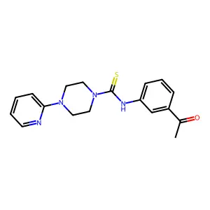 N-(3-acetylphenyl)-4-pyridin-2-ylpiperazine-1-carbothioamide structure