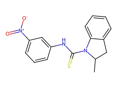 2-methyl-N-(3-nitrophenyl)-2,3-dihydroindole-1-carbothioamide structure