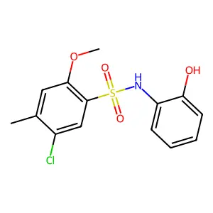 5-chloro-N-(2-hydroxyphenyl)-2-methoxy-4-methylbenzenesulfonamide structure