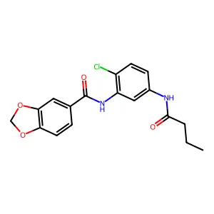 N-[5-(butanoylamino)-2-chlorophenyl]-1,3-benzodioxole-5-carboxamide structure