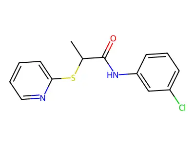N-(3-chlorophenyl)-2-pyridin-2-ylsulfanylpropanamide structure
