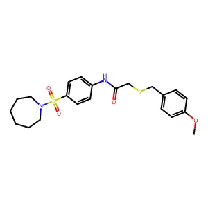N-[4-(azepan-1-ylsulfonyl)phenyl]-2-[(4-methoxyphenyl)methylsulfanyl]acetamide structure