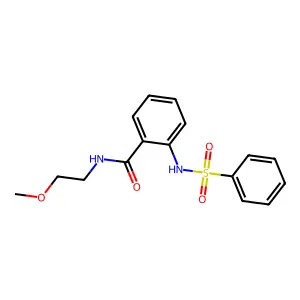 2-(benzenesulfonamido)-N-(2-methoxyethyl)benzamide structure
