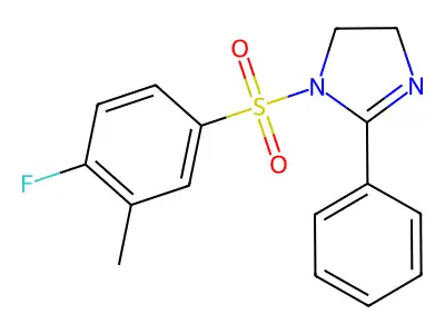 1-[(4-fluoro-3-methylphenyl)sulfonyl]-2-phenyl-4,5-dihydro-1H-imidazole structure
