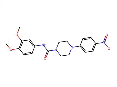 N-(3,4-dimethoxyphenyl)-4-(4-nitrophenyl)piperazine-1-carboxamide structure