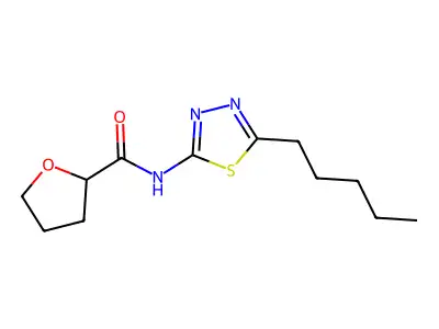 N-(5-pentyl-1,3,4-thiadiazol-2-yl)oxolane-2-carboxamide structure