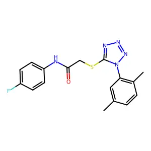 2-[1-(2,5-dimethylphenyl)tetrazol-5-yl]sulfanyl-N-(4-fluorophenyl)acetamide structure