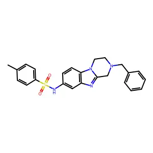 N-(2-benzyl-3,4-dihydro-1H-pyrazino[1,2-a]benzimidazol-8-yl)-4-methylbenzenesulfonamide structure