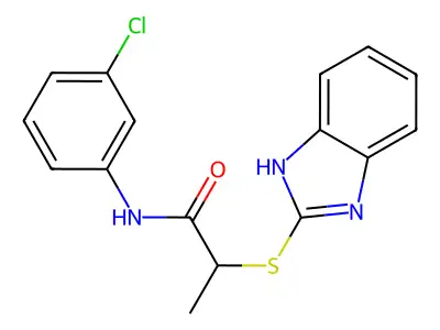 2-(1H-benzimidazol-2-ylsulfanyl)-N-(3-chlorophenyl)propanamide structure