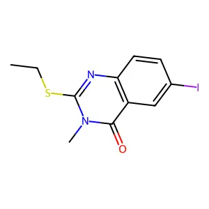 2-Ethylsulfanyl-6-iodo-3-methylquinazolin-4-one structure