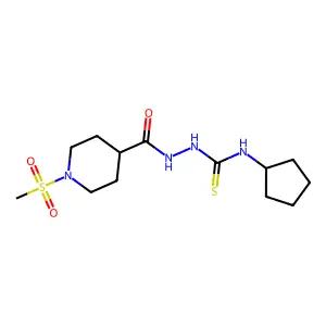 1-Cyclopentyl-3-[(1-methylsulfonylpiperidine-4-carbonyl)amino]thiourea structure