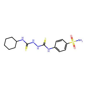1-Cyclohexyl-3-[(4-sulfamoylphenyl)carbamothioylamino]thiourea structure