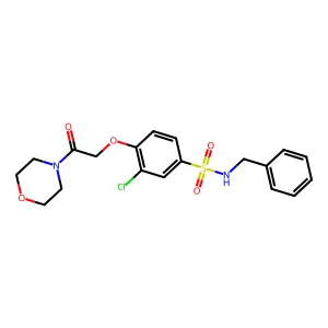 N-benzyl-3-chloro-4-[2-(4-morpholinyl)-2-oxoethoxy]benzenesulfonamide structure