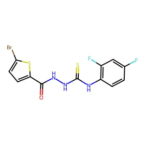 1-[(5-Bromothiophene-2-carbonyl)amino]-3-(2,4-difluorophenyl)thiourea structure