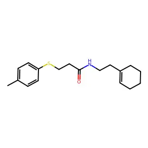 N-[2-(cyclohexen-1-yl)ethyl]-3-(4-methylphenyl)sulfanylpropanamide structure