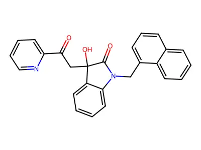 3-Hydroxy-1-(naphthalen-1-ylmethyl)-3-(2-oxo-2-pyridin-2-ylethyl)indol-2-one structure