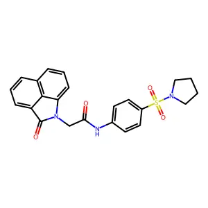 2-(2-oxobenzo[cd]indol-1(2H)-yl)-N-[4-(pyrrolidin-1-ylsulfonyl)phenyl]acetamide structure