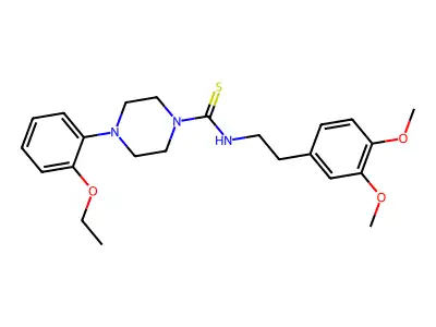 N-[2-(3,4-dimethoxyphenyl)ethyl]-4-(2-ethoxyphenyl)piperazine-1-carbothioamide structure