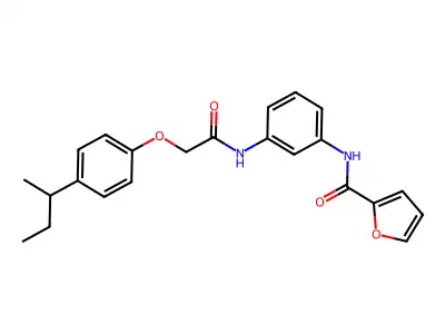 N-[3-[[2-(4-butan-2-ylphenoxy)acetyl]amino]phenyl]furan-2-carboxamide structure