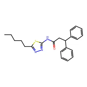 N-(5-pentyl-1,3,4-thiadiazol-2-yl)-3,3-diphenylpropanamide structure