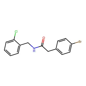 2-(4-bromophenyl)-N-[(2-chlorophenyl)methyl]acetamide structure