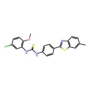 1-(5-chloro-2-methoxyphenyl)-3-[4-(6-methyl-1,3-benzothiazol-2-yl)phenyl]thiourea structure