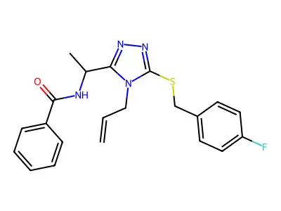 N-(1-{5-[(4-fluorobenzyl)sulfanyl]-4-(prop-2-en-1-yl)-4H-1,2,4-triazol-3-yl}ethyl)benzamide structure