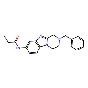 N-(2-benzyl-3,4-dihydro-1H-pyrazino[1,2-a]benzimidazol-8-yl)propanamide structure