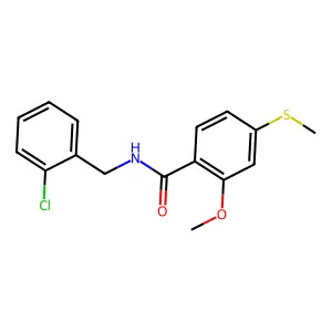 N-(2-chlorobenzyl)-2-methoxy-4-(methylsulfanyl)benzamide structure