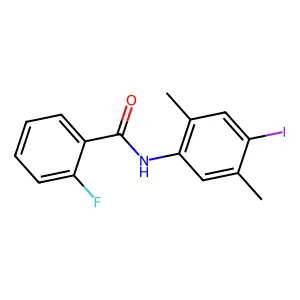 2-fluoro-N-(4-iodo-2,5-dimethylphenyl)benzamide structure
