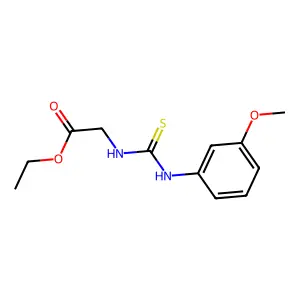 Ethyl 2-({[(3-methoxyphenyl)amino]thioxomethyl}amino)acetate structure