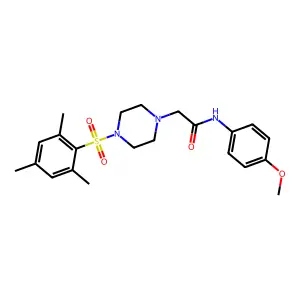 N-(4-methoxyphenyl)-2-[4-(2,4,6-trimethylphenyl)sulfonylpiperazin-1-yl]acetamide structure