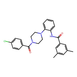 N-[2-[4-(4-chlorobenzoyl)piperazin-1-yl]phenyl]-3,5-dimethylbenzamide structure